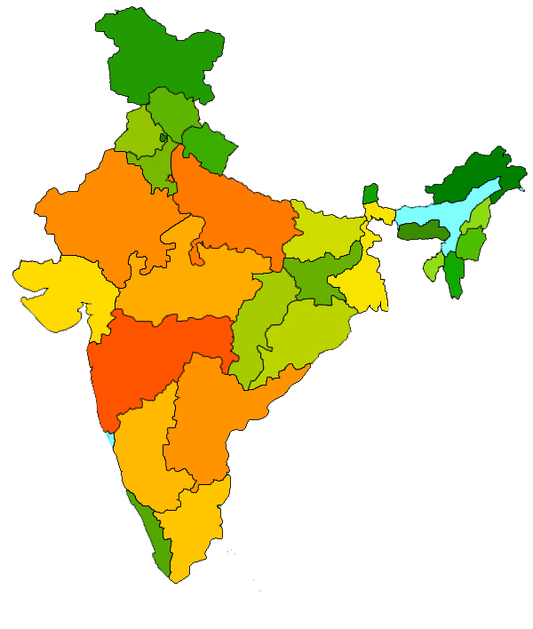 Map of India showing WSS service cities
